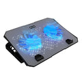 Laptop Cooling Pad with 1000 RPM 2X Silent Fans, 5 Adjustable Angles, LED Lights, Durable Metal Mesh Surface, Ergonomic Stand for Laptops up to 15.6 inches