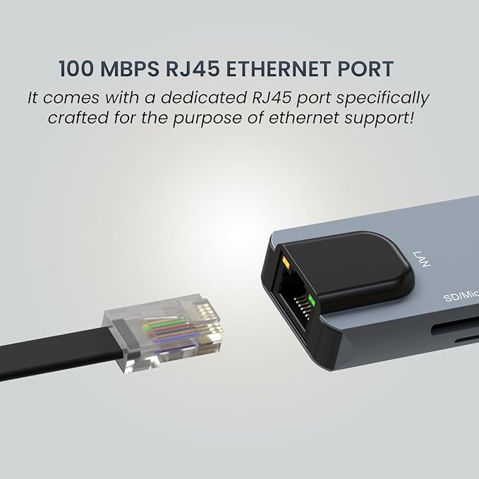 Mport 8 USB-C USB Hub/Docking Station(8-in-1) with 4K 30Hz HDMI, 100 Mbps Ethernet, USB 3.0, microSD/SD Card Reader, Type-C Data, PD Charging, USB 2.0, Type-C Plug for Laptop, Mac, PC
