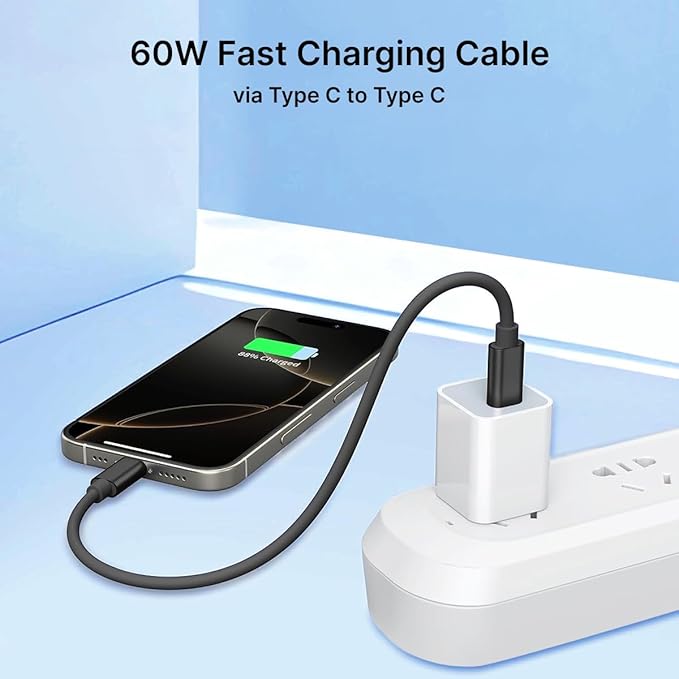 60W Multifunctional Fast Charging Data Cable Kit w/Conversion Set USB A & Type C to Male Micro/Type C/iOS, Data Transfer, SIM Storage, SIM Eject Pin, Pocket Mirror & Phone Holder (Black)