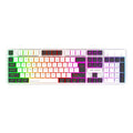 Wired Membrane Gaming Keyboard –with Backlit RGB LED, USB-A Connection, Quiet Keystrokes, 12 Multimedia Function Keys - for Computer, PC, Desktop, Gamer– 1 Year Warranty–Mercury