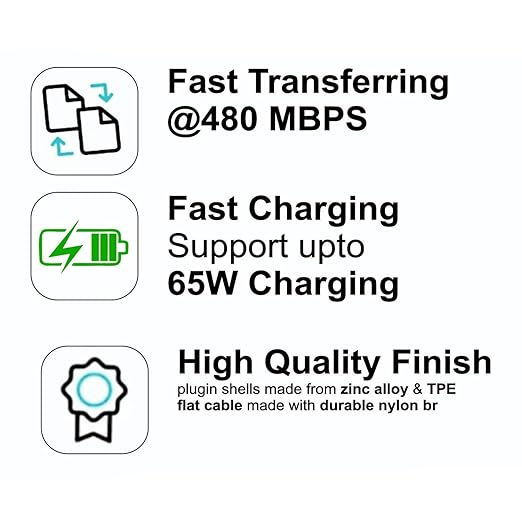 Power Cable 10 | 4 in One Multi Functional Cable with High Data Transfer Speed and 65 Watt Fast Charging | one cable for Iphone, Android or Laptop