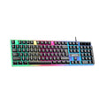 Wired Gaming Keyboard, 104 Keys, 1.5m Cable, 12 Multimedia Keys, USB Interface, RGB Colour, Plug and Play