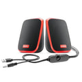 2.0 USB Computer Multimedia Speaker, 10W Powerful Sound, USB Powered, 3.5mm Aux Connectivity, in-Line Volume Control Pod for PC, Laptops, Desktop & Mobiles – Orange
