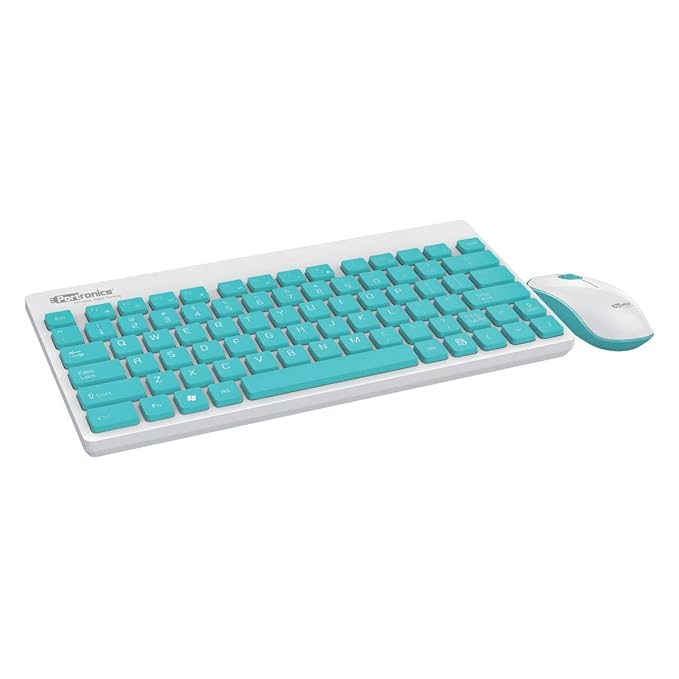 Combo of Multimedia Wireless Keyboard & Mouse, Compact Light-Weight for PCs, Laptops and Smart TV, White