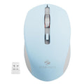 Wireless Mouse, 2.4GHz with USB Nano Receiver, High Precision Optical Tracking, 4 Buttons, Plug & Play, Ambidextrous, for PC/Mac/Laptop (Light Blue+Grey)