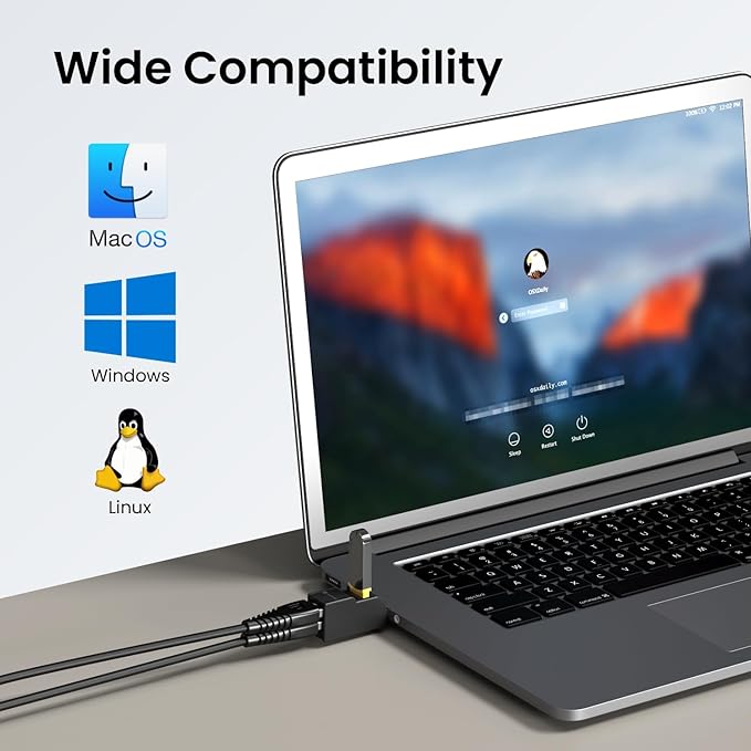 Multiport Adapter with USB 3.0 & 2-Port USB 2.0, Upto 5 Gbps High Data Transfer Speed for PC, Laptop & Mac (Black)