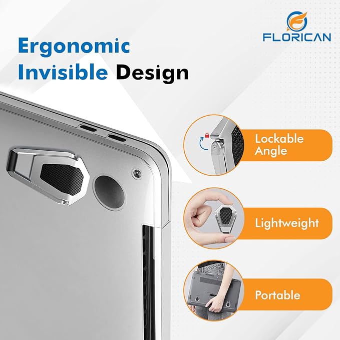 Portable Invisible Laptop Riser Stand | Mini Aluminum Cooling Pad, Lightweight Laptop Desk Stand for MacBook, Lenovo, Dell, HP & Other Laptops